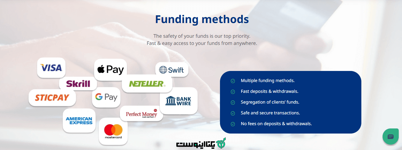 روش های واریز در بروکر ایکس اس