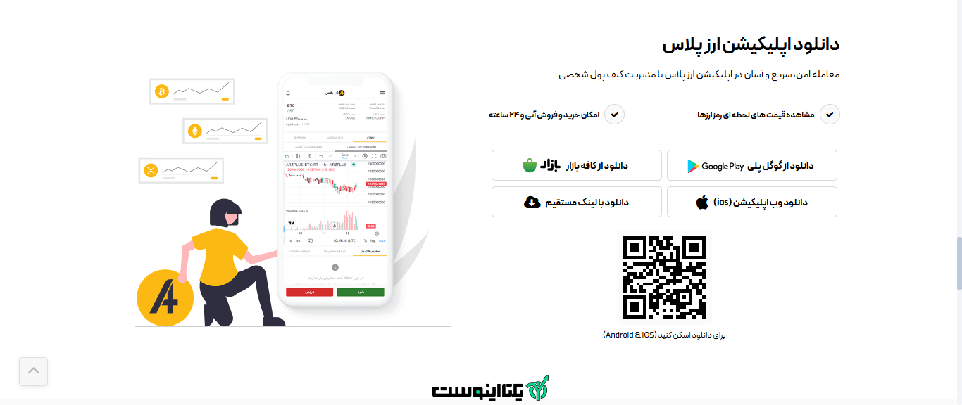 اپلیکیشن صرافی ارزپلاس