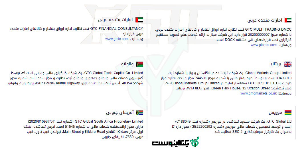 رگوله بروکر جی تی سی